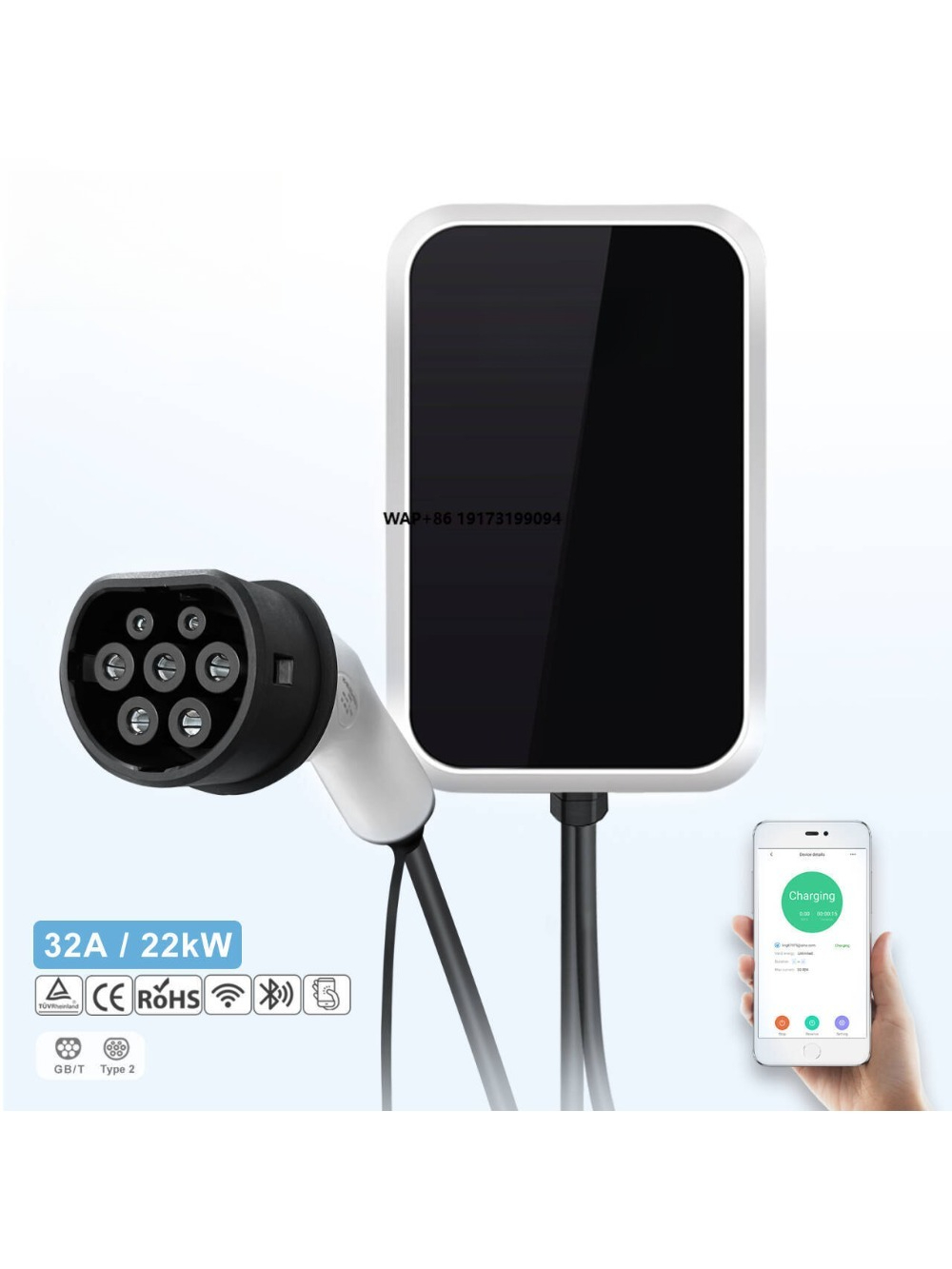 22Kw Wallbox Type 2 Ocpp Rfid - 22kW AC EV-Ladestation Smart Wallbox 32A