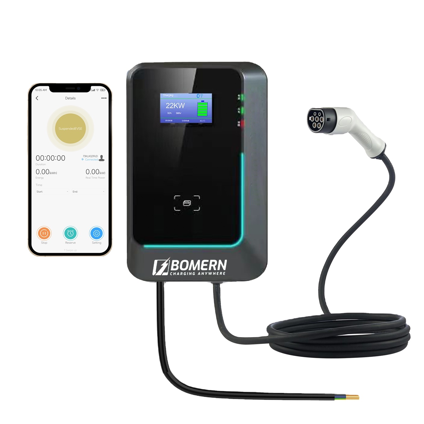 2025 heißer Verkauf 7 kW/11 kW – 22Kw Wallbox Type 2 Ocpp Rfid Bewertung und Preis